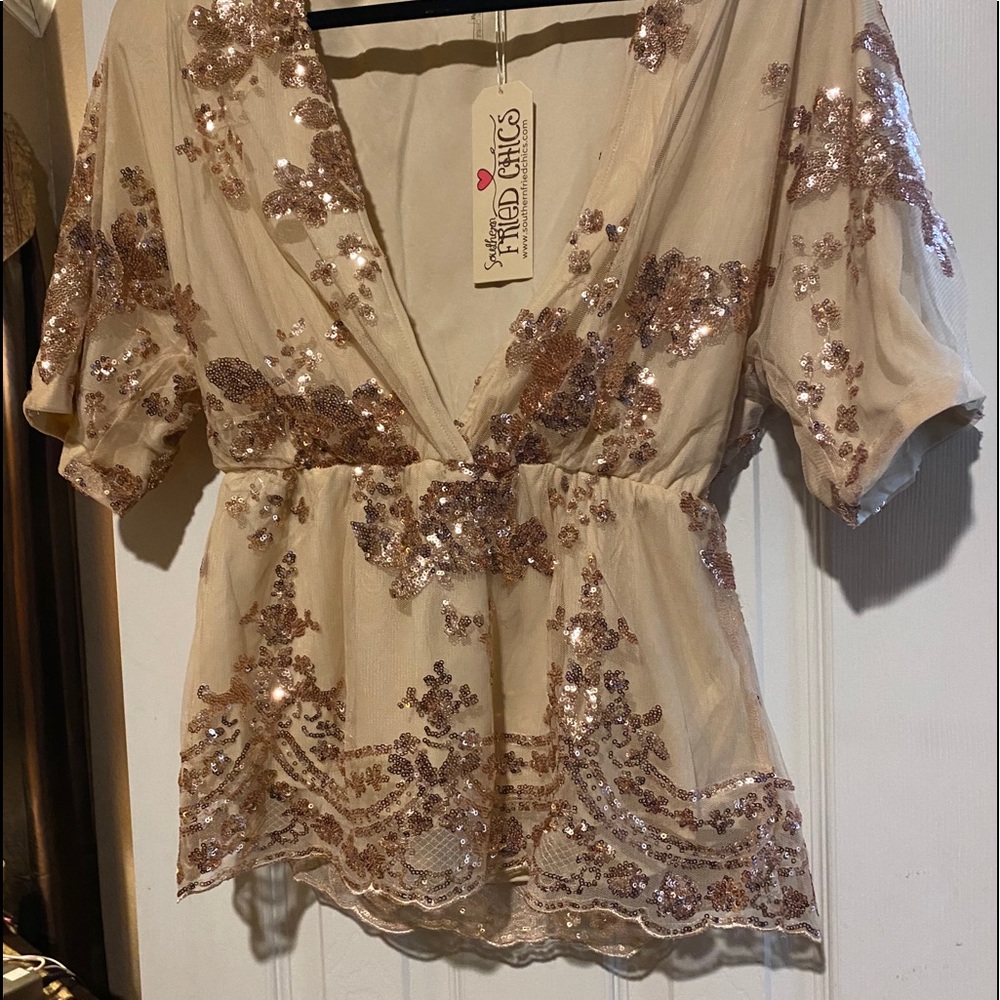 Southern fried chics secret top rose gold